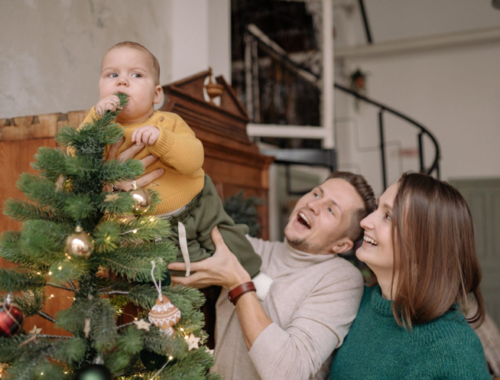 Remembering Kindness and Charity with a Blue Christmas Tree and Wreath