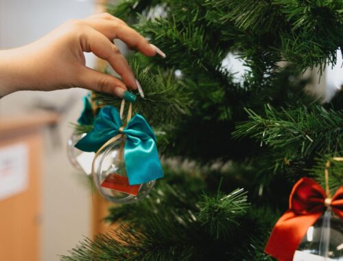 Unlit Artificial Christmas Trees and Holiday Cheer